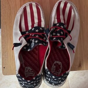Hey Dude Women’s Patriotic Moccasins - Stars and Stripes